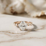 2.00 Ct Oval Cut Moissanite Vintage Cluster Ring Rose Gold