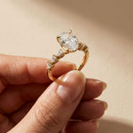 2.00 Ct Oval Cut Moissanite Vintage Cluster Ring Gold