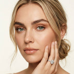 2.00 Ct Oval Cut Moissanite Vintage Cluster Ring White