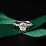 2.00 Ct Oval Cut Moissanite Vintage Cluster Ring White