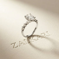2.00 Ct Oval Cut Moissanite Vintage Cluster Ring White