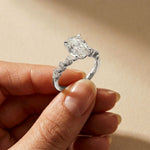 2.00 Ct Oval Cut Moissanite Vintage Cluster Ring White