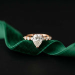 1.95 Ct Pear Cut Moissanite Timeless Vintage Ring Rose Gold
