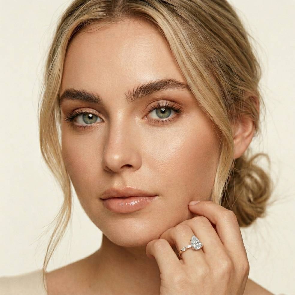 1.95 Ct Pear Cut Moissanite Timeless Vintage Ring Rose Gold