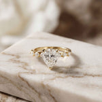 1.95 Ct Pear Cut Moissanite Timeless Vintage Ring Gold