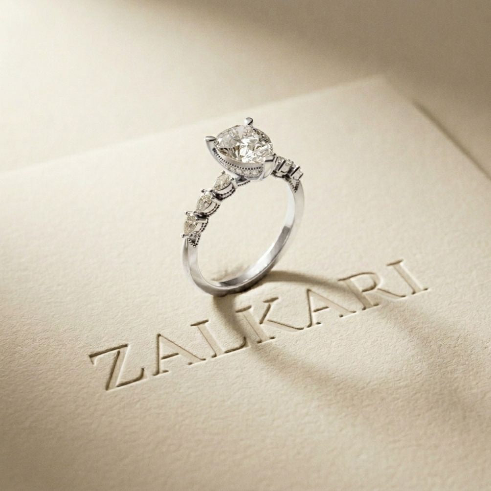 1.95 Ct Pear Cut Moissanite Timeless Vintage Ring White