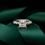 2.10 Ct Princess Cut Moissanite Antique Inspired Ring White