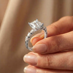 2.10 Ct Princess Cut Moissanite Antique Inspired Ring White