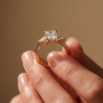 2.50 Ct Emerald Cut Moissanite Milgrain Vintage Ring Rose Gold