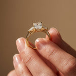 2.50 Ct Emerald Cut Moissanite Milgrain Vintage Ring Gold