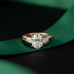 2.15 Ct Oval Cut Moissanite Heirloom Pear Accent Ring Rose Gold