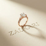 2.15 Ct Oval Cut Moissanite Heirloom Pear Accent Ring Rose Gold