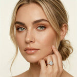 2.15 Ct Oval Cut Moissanite Heirloom Pear Accent Ring Rose Gold