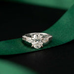 2.15 Ct Oval Cut Moissanite Heirloom Pear Accent Ring White