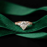 2.00 Ct Pear Cut Moissanite Regal Vintage Ring Rose Gold
