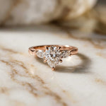 2.00 Ct Pear Cut Moissanite Regal Vintage Ring Rose Gold