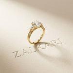 2.00 Ct Pear Cut Moissanite Regal Vintage Ring Gold