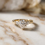 2.00 Ct Pear Cut Moissanite Regal Vintage Ring Gold