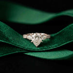 2.00 Ct Pear Cut Moissanite Regal Vintage Ring White