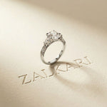 2.00 Ct Pear Cut Moissanite Regal Vintage Ring White
