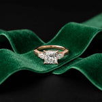 2.15 Ct Princess Cut Moissanite Timeless Vintage Ring Rose Gold