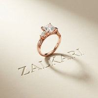 2.15 Ct Princess Cut Moissanite Timeless Vintage Ring Rose Gold