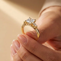 2.15 Ct Princess Cut Moissanite Timeless Vintage Ring Gold