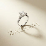 2.15 Ct Princess Cut Moissanite Timeless Vintage Ring White
