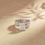 3.50 Ct Radiant Cut Moissanite Luxe Stack Ring White