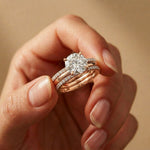 3.50 Ct Round Cut Moissanite Signature Stack Ring Rose Gold
