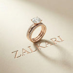 3.50 Ct Round Cut Moissanite Signature Stack Ring Rose Gold