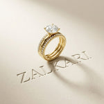 3.50 Ct Round Cut Moissanite Signature Stack Ring Gold