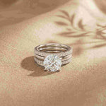 3.50 Ct Round Cut Moissanite Signature Stack Ring White