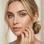 3.50 Ct Oval Cut Moissanite Elegant Stack Ring Gold