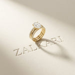 3.50 Ct Oval Cut Moissanite Elegant Stack Ring Gold