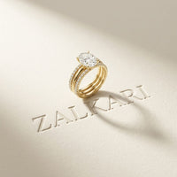 3.50 Ct Oval Cut Moissanite Elegant Stack Ring Gold