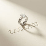 3.50 Ct Oval Cut Moissanite Elegant Stack Ring White