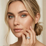 3.50 Ct Oval Cut Moissanite Elegant Stack Ring White