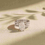 3.50 Ct Oval Cut Moissanite Elegant Stack Ring White