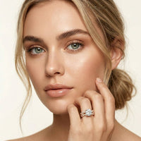 3.25 Ct Round Cut Moissanite Pave Stack Ring Rose Gold