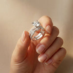 3.25 Ct Round Cut Moissanite Pave Stack Ring White