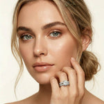 3.25 Ct Round Cut Moissanite Pave Stack Ring White