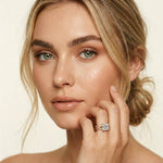 3.25 Ct Asscher Cut Moissanite Twisted Pave Ring Rose Gold