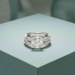 3.25 Ct Asscher Cut Moissanite Twisted Pave Ring White
