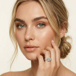 3.25 Ct Asscher Cut Moissanite Twisted Pave Ring White