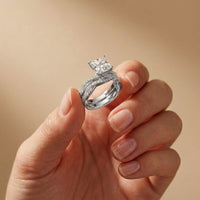 3.25 Ct Asscher Cut Moissanite Twisted Pave Ring White
