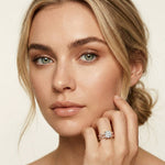 3.25 Ct Cushion Cut Moissanite Interwoven Pavé Ring Rose Gold