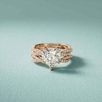 3.25 Ct Heart Cut Moissanite Split Twist Ring