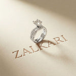 3.25 Ct Heart Cut Moissanite Split Twist Ring