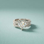 3.25 Ct Heart Cut Moissanite Split Twist Ring